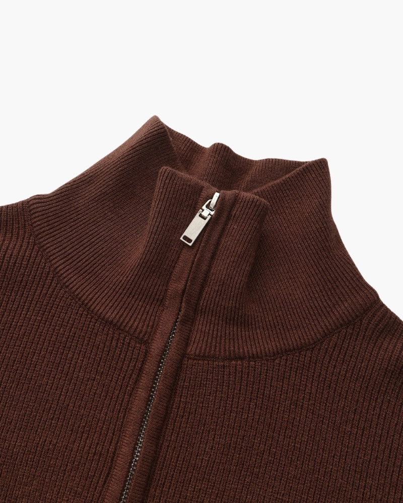 Pullover Uomo Mezzo Zip Maglia Tecnica Strutturata