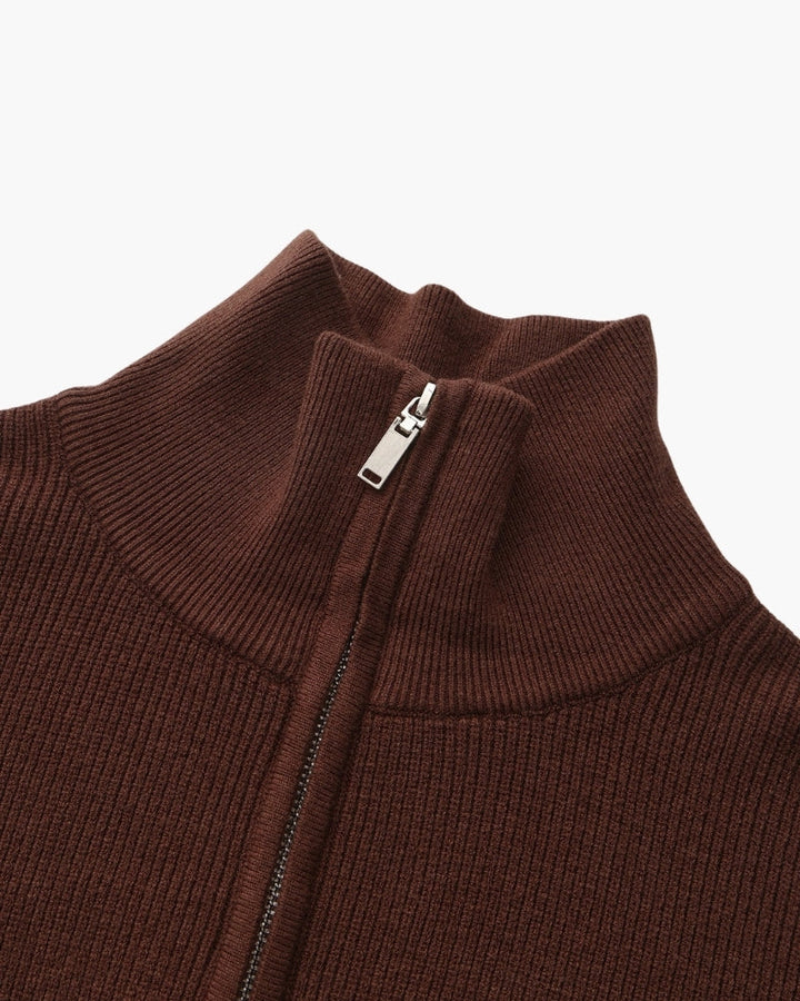 Pullover Uomo Mezzo Zip Maglia Tecnica Strutturata