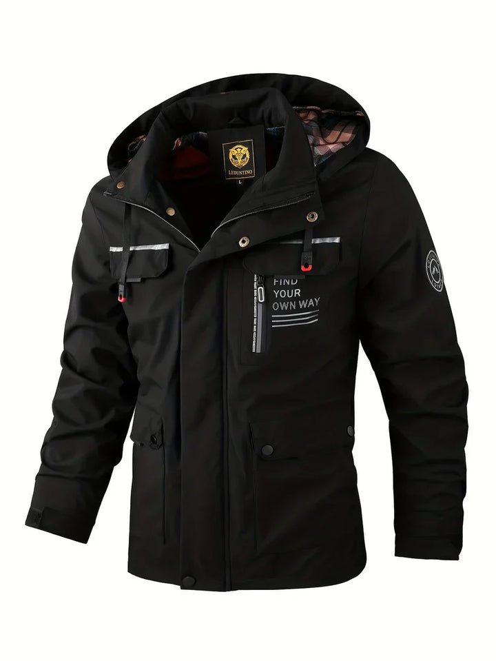Giacca Invernale Uomo Impermeabile Cappuccio Isolante Antivento Cargo