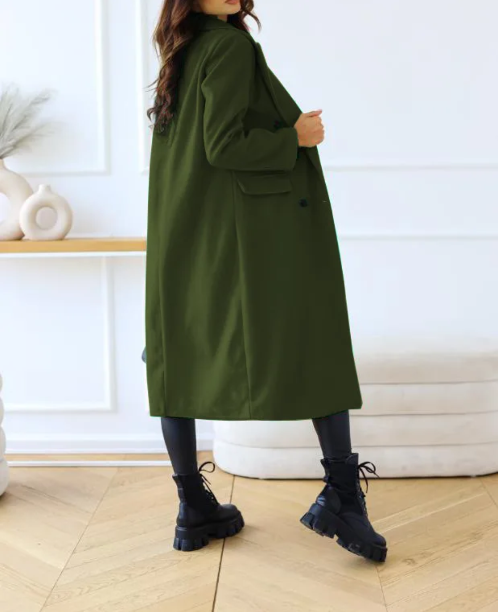 Trench lungo Donna Aderente Tessuto Confortevole Autunno Inverno