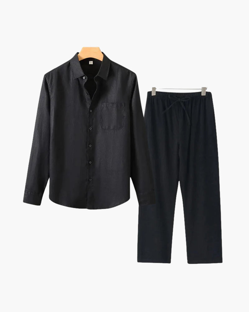 Completo Uomo Lino Maniche Lunghe Estivo Classico
