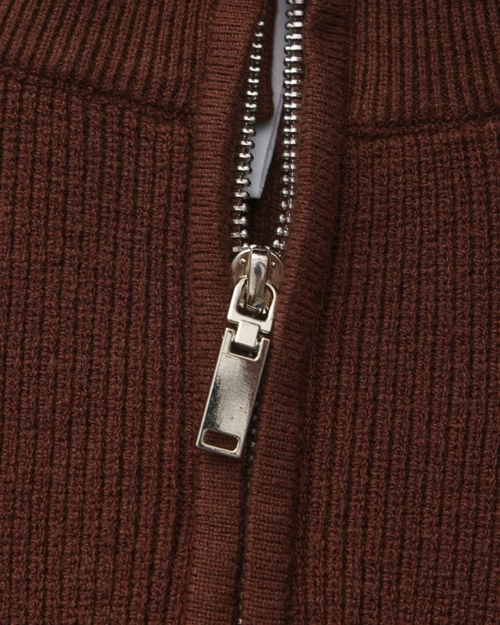 Pullover Uomo Mezzo Zip Maglia Tecnica Strutturata