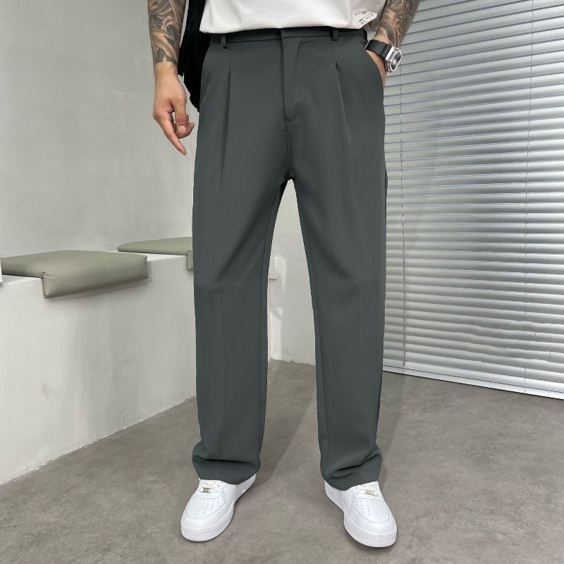 Pantaloni Uomo in Cotone Vestibilità Comoda Uso Quotidiano