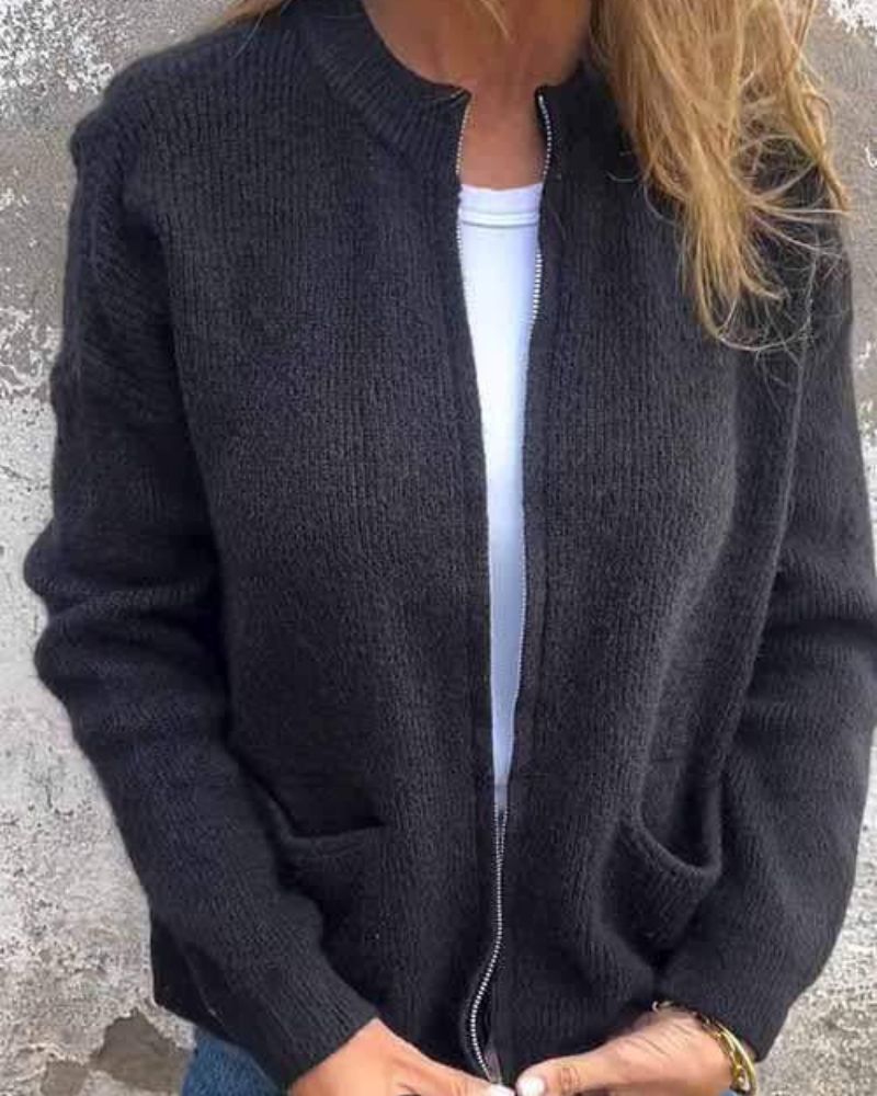 Cardigan Donna in Cotone Lavorato a Maglia Vestibilità Leggera