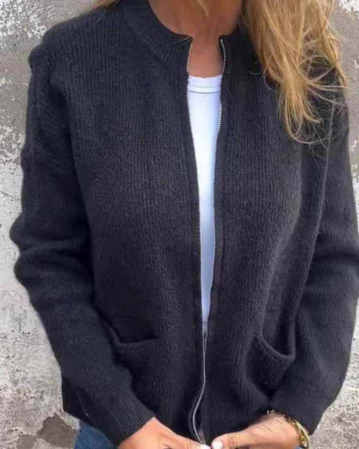 Cardigan Donna in Cotone Lavorato a Maglia Vestibilità Leggera