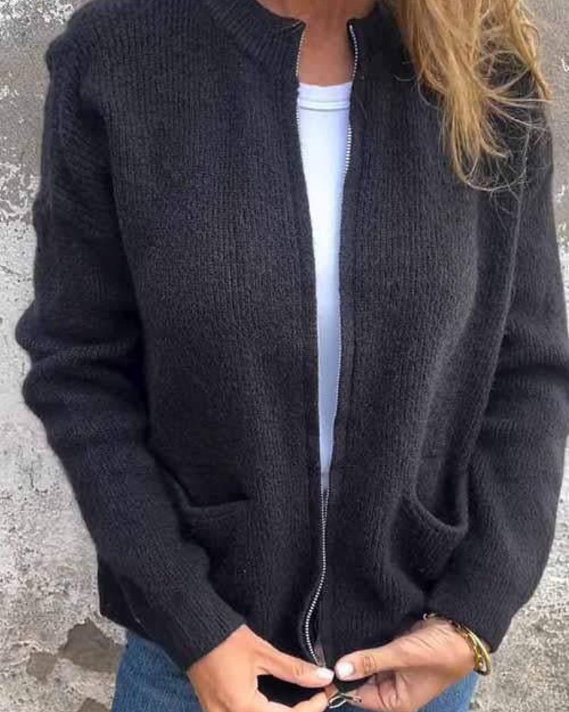 Cardigan Donna in Cotone Lavorato a Maglia Vestibilità Leggera