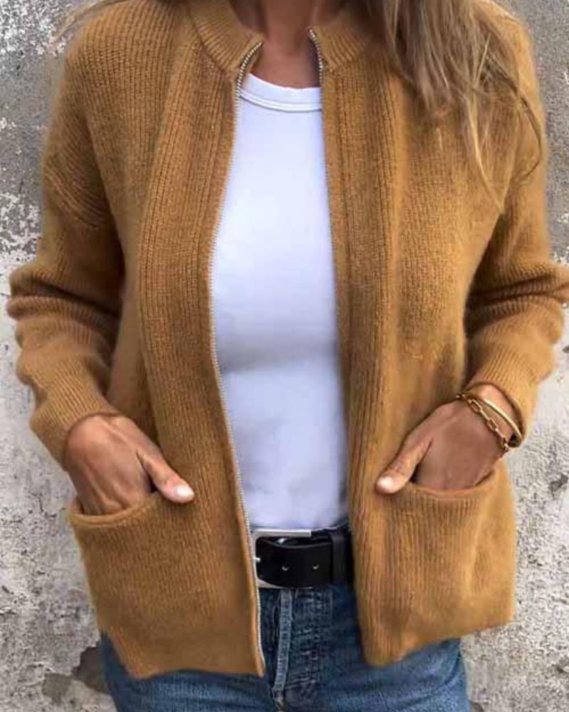 Cardigan Donna in Cotone Lavorato a Maglia Vestibilità Leggera