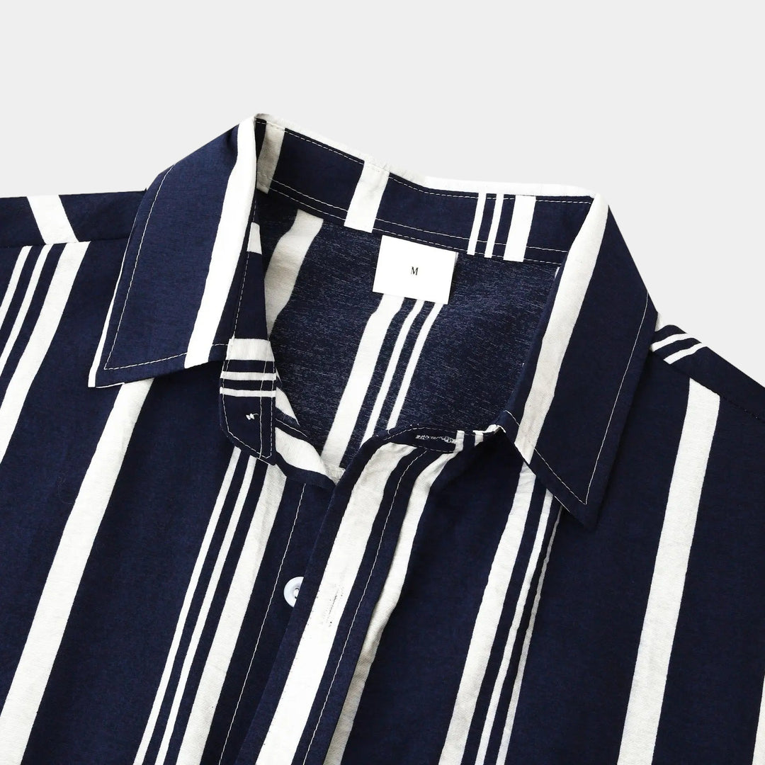 Camicia Uomo a Righe Cotone Vestibilità Classica