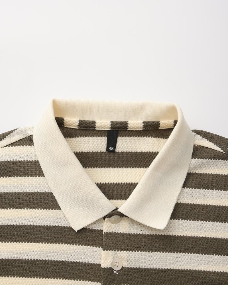 Polo Uomo in Maglia Testurizzata Stile Casual Raffinato