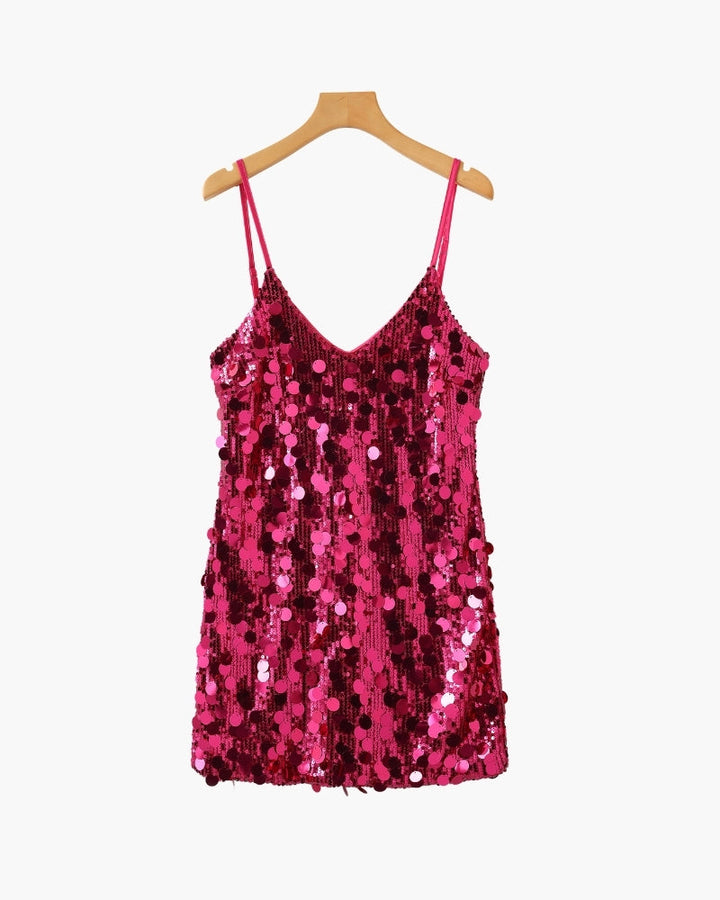 Abito Mini Donna in Paillettes Linea Slip Elegante