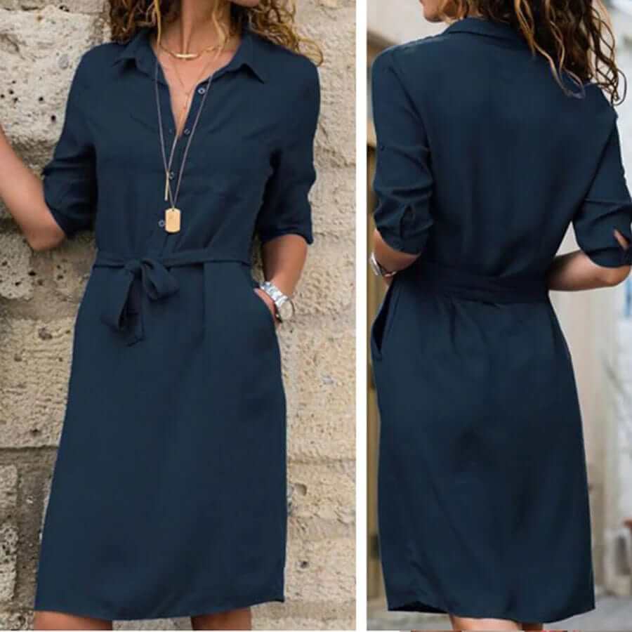 Abito Midi Donna Stile Classico Comodo Quotidiano