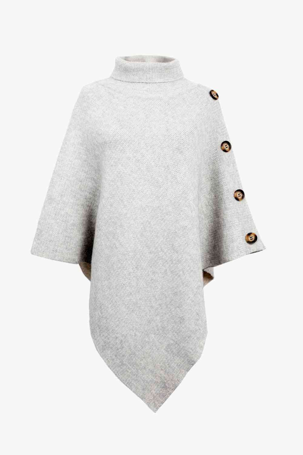 Maglione Poncho Donna in Maglia Collo Alto Elegante