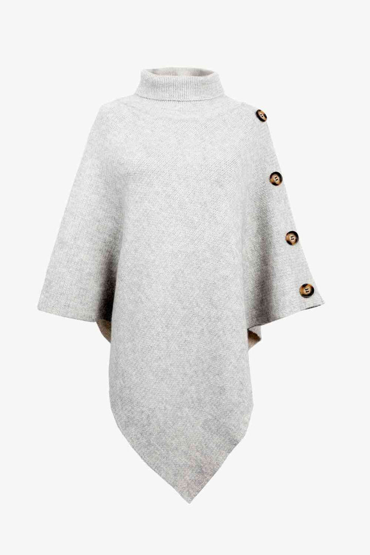 Maglione Poncho Donna in Maglia Collo Alto Elegante