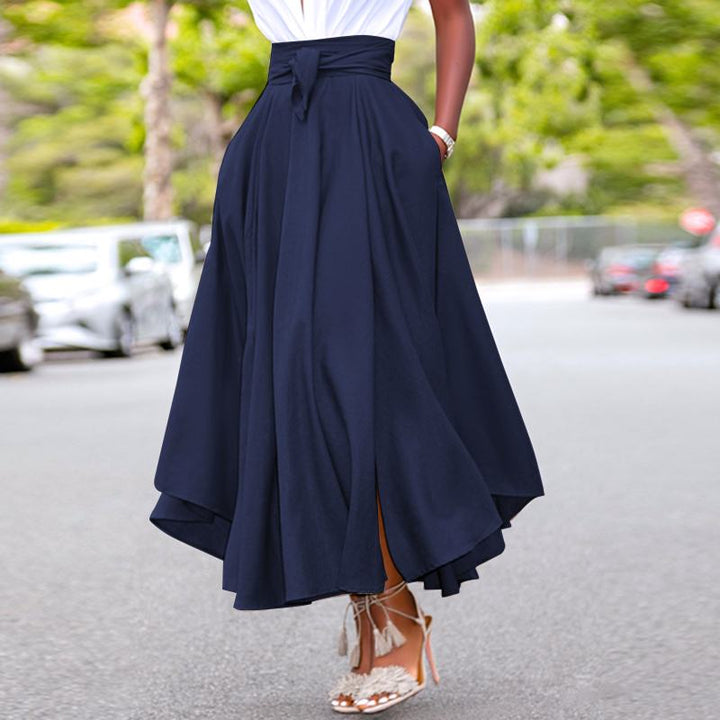 Gonna Lunga Donna Tessuto Fluido Stile Classico Vintage