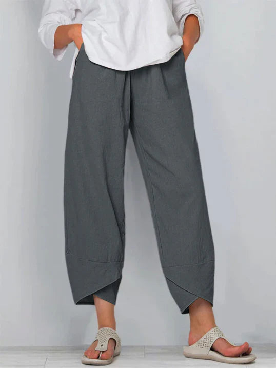 Pantaloni Donna Estivi Leggeri Taglio Cropped Chic