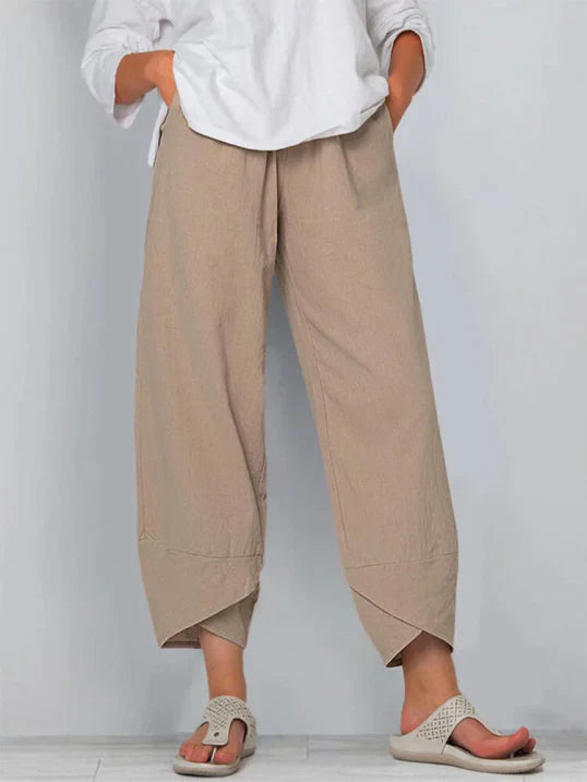 Pantaloni Donna Estivi Leggeri Taglio Cropped Chic - Vesarelli
