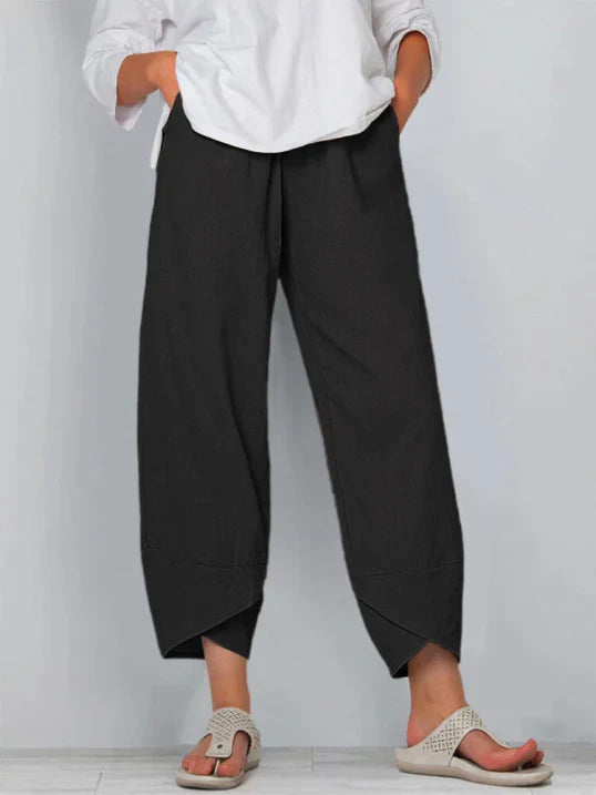 Pantaloni Donna Estivi Leggeri Taglio Cropped Chic