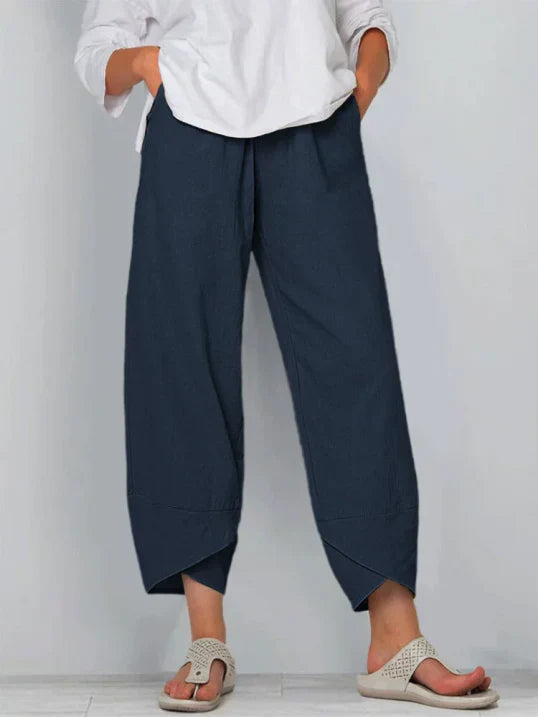Pantaloni Donna Estivi Leggeri Taglio Cropped Chic