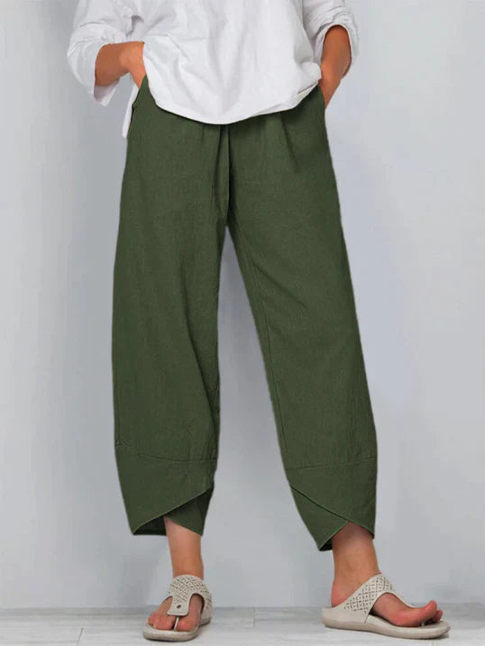 Pantaloni Donna Estivi Leggeri Taglio Cropped Chic