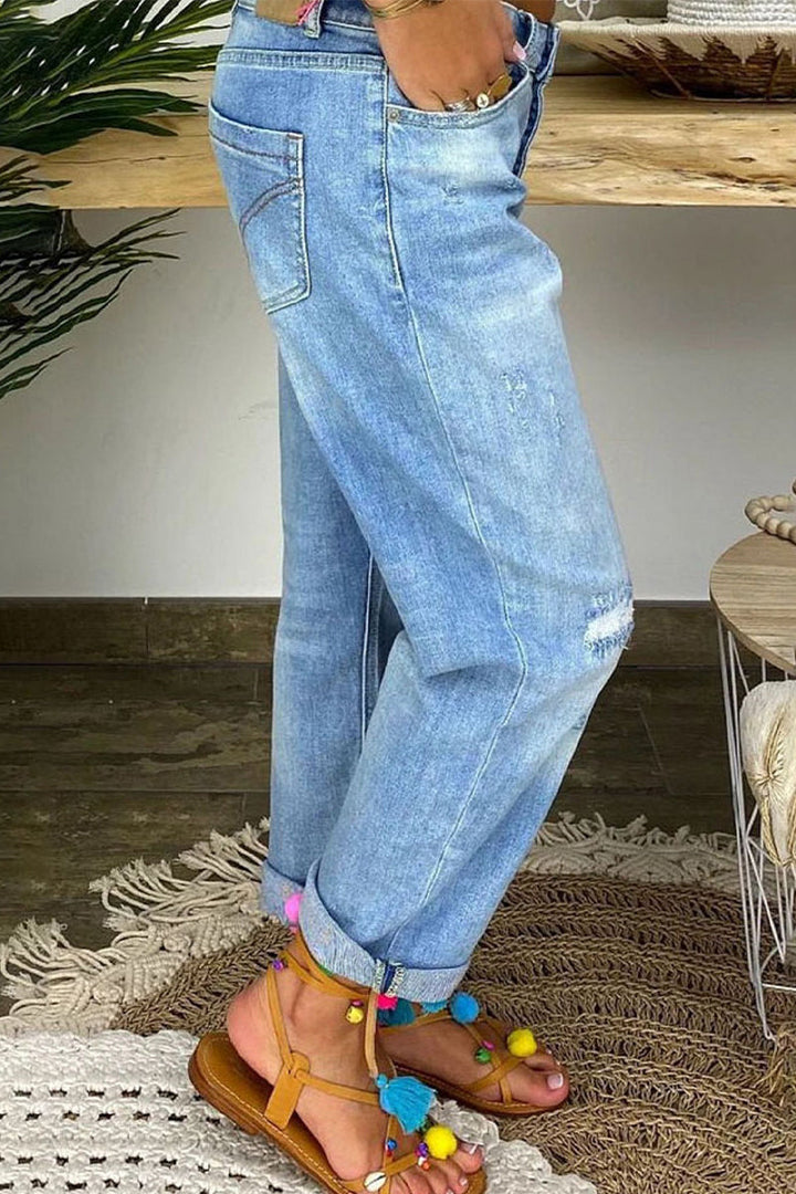 Jeans Donna Vita Bassa Strappati Slim