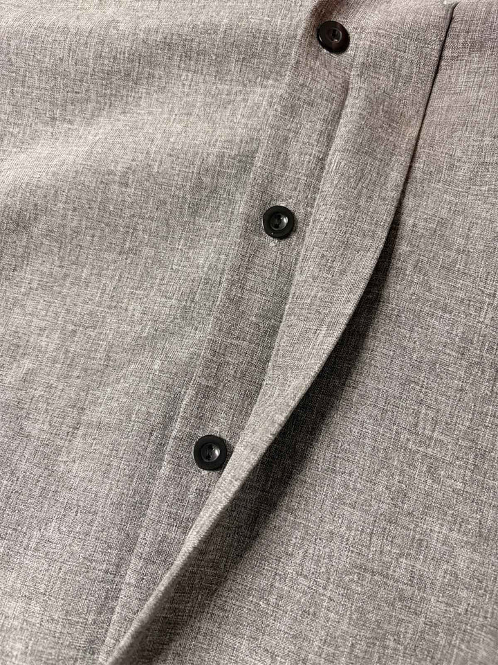 Camicia Uomo Misto Cotone Lino Maniche Corte