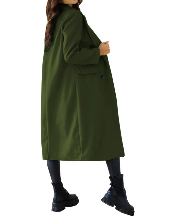 Trench lungo Donna Aderente Tessuto Confortevole Autunno Inverno