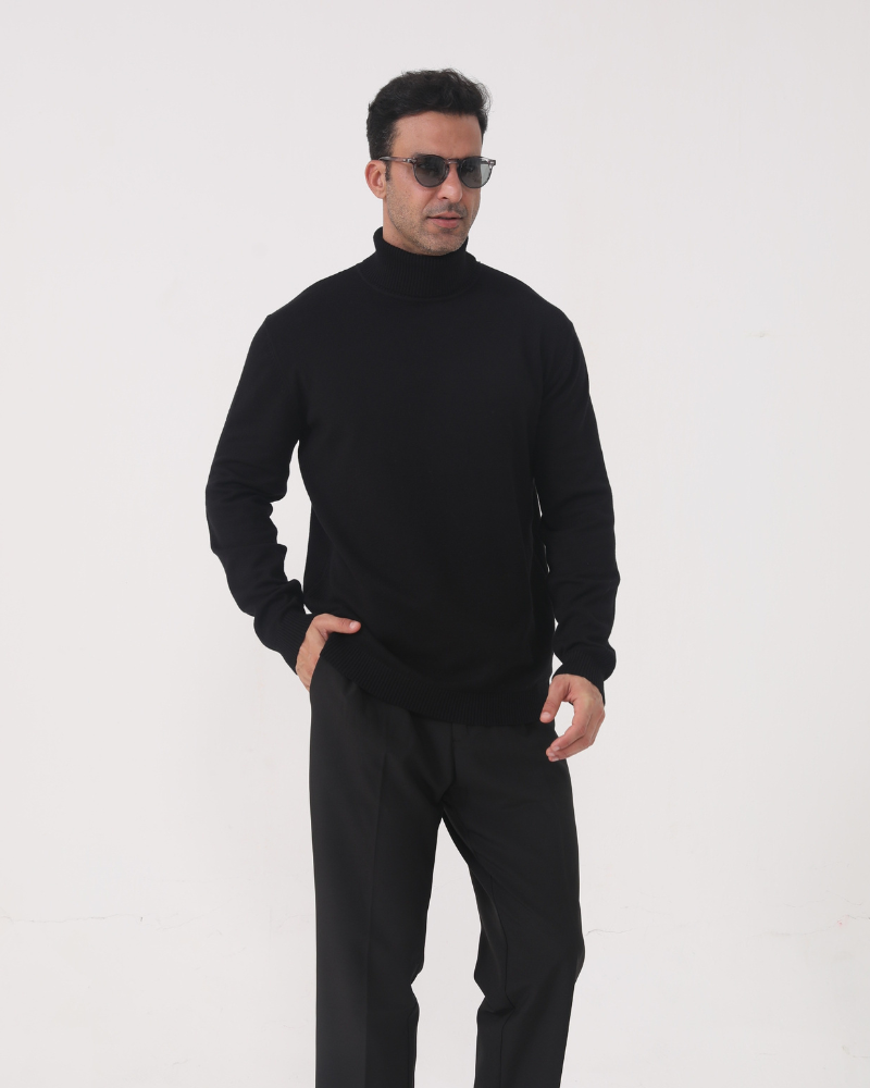 Maglione Uomo Collo Alto Morbido Stile Formale