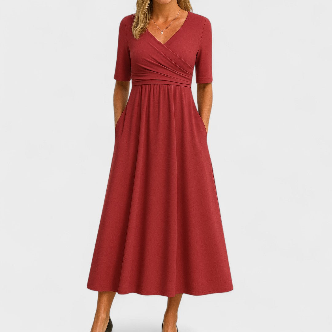 Abito Midi Donna Taglio Raffinato Vestibilità Comfort - Vesarelli