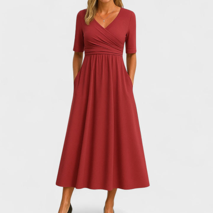 Abito Midi Donna Taglio Raffinato Vestibilità Comfort - Vesarelli