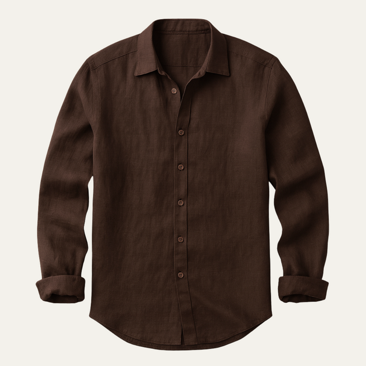Camicia Uomo in Lino Manica Lunga Stile Vintage