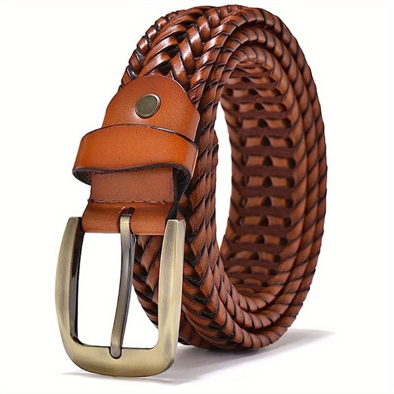 Cintura Uomo in Pelle Intrecciata Stile Casual Elegante - Vesarelli
