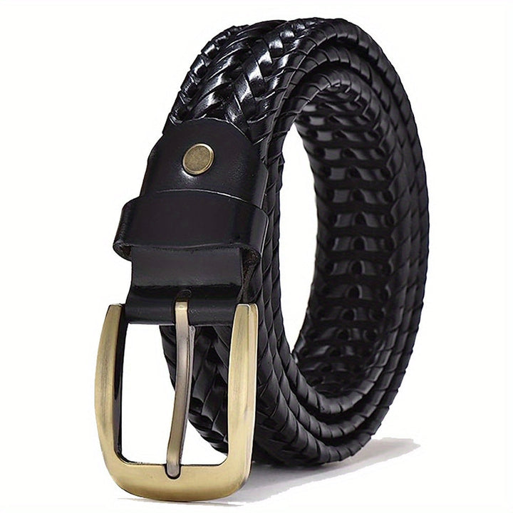 Cintura Uomo in Pelle Intrecciata Stile Casual Elegante