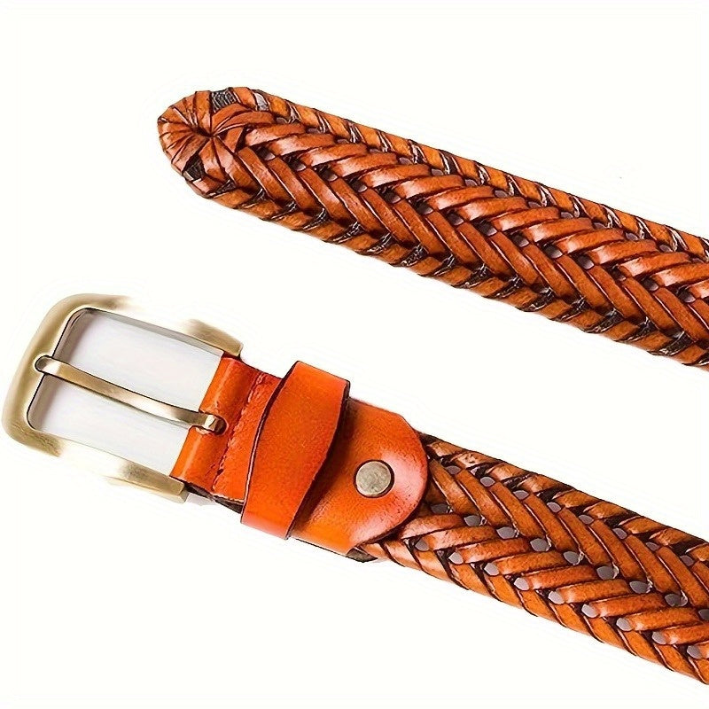 Cintura Uomo in Pelle Intrecciata Stile Casual Elegante