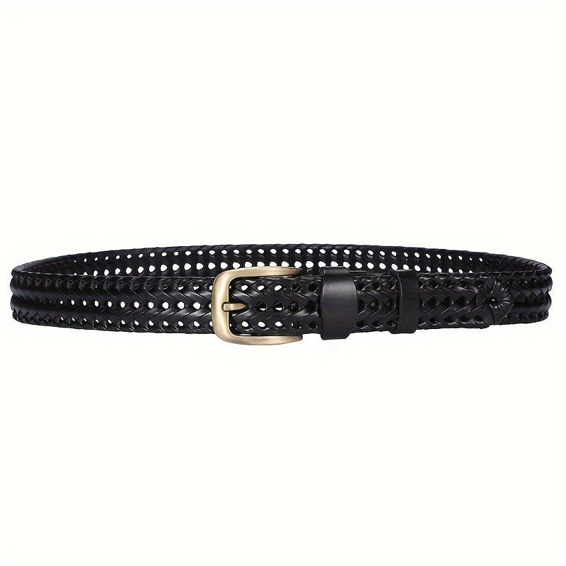 Cintura Uomo in Pelle Intrecciata Stile Casual Elegante