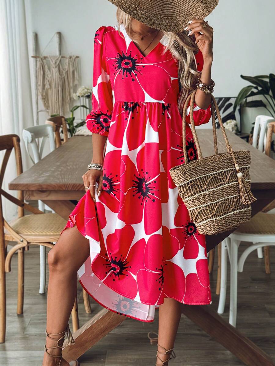 Abito Maxi Donna Floreale Estivo Stile Casual