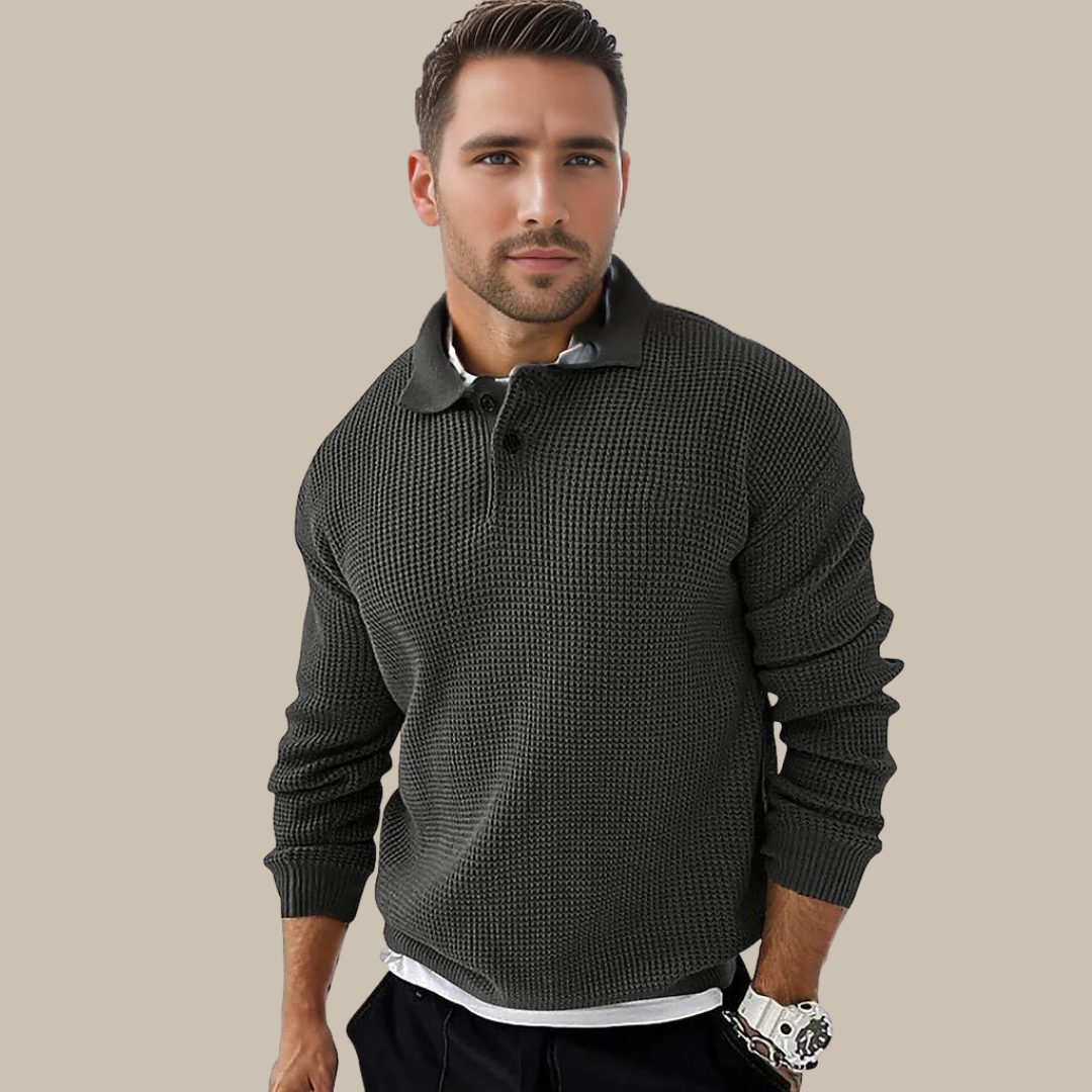 Polo Uomo Cotone Manica Lunga Stile Casual Chic - Vesarelli