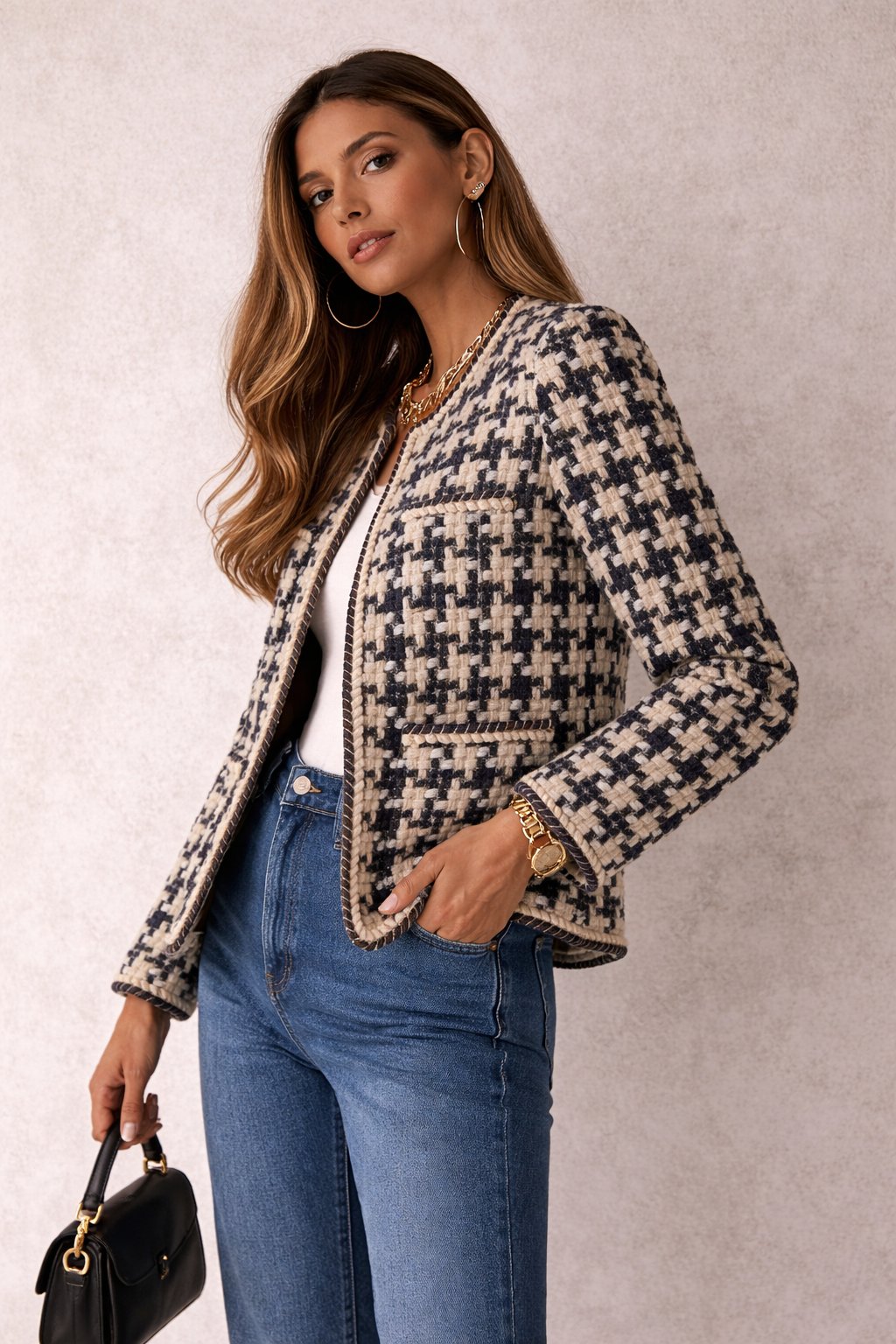Giacca Donna in Tweed Stile Classico Elegante - Vesarelli