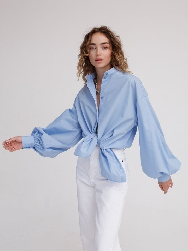 Camicia Donna Maniche Lunghe Tessuto Morbido Sfumato