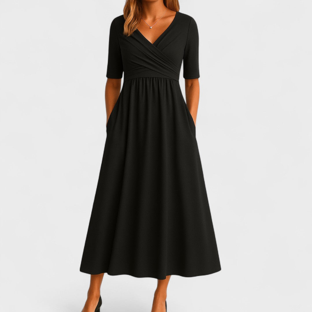 Abito Midi Donna Taglio Raffinato Vestibilità Comfort - Vesarelli