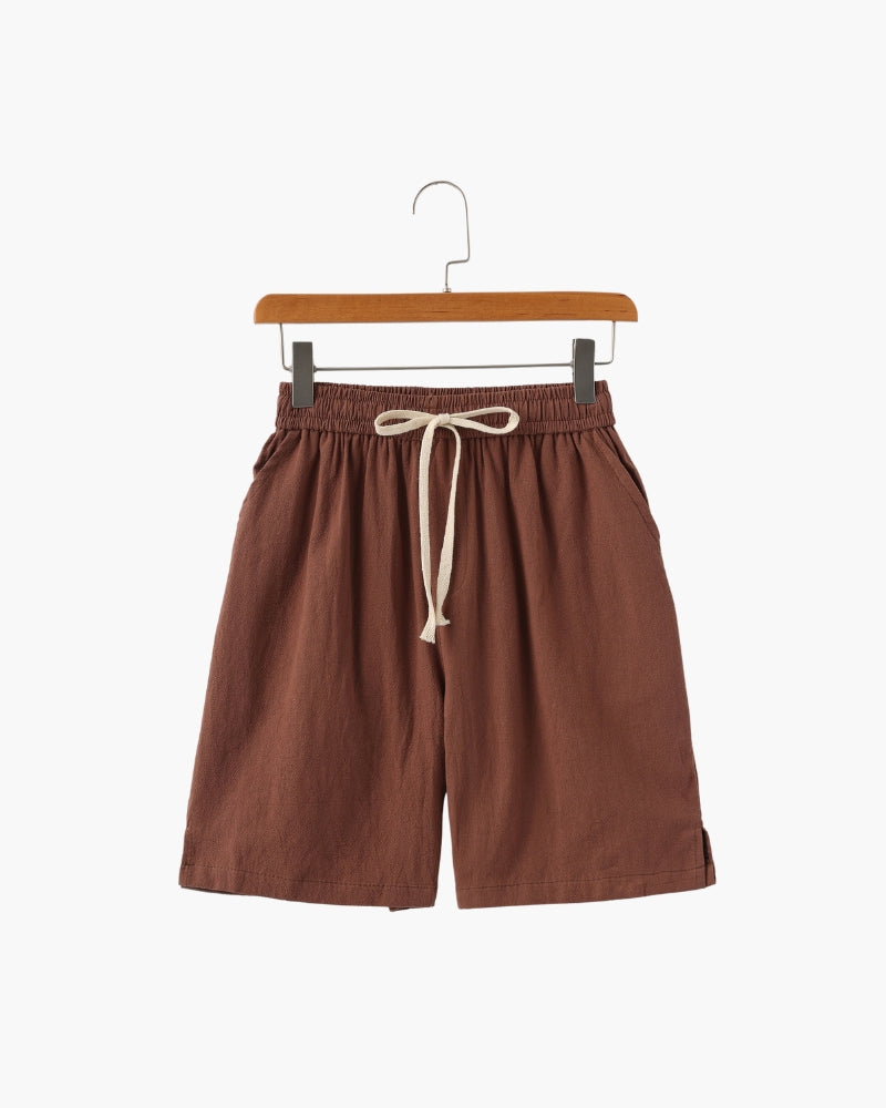 Shorts Uomo in Lino Traspiranti Vita Elastica