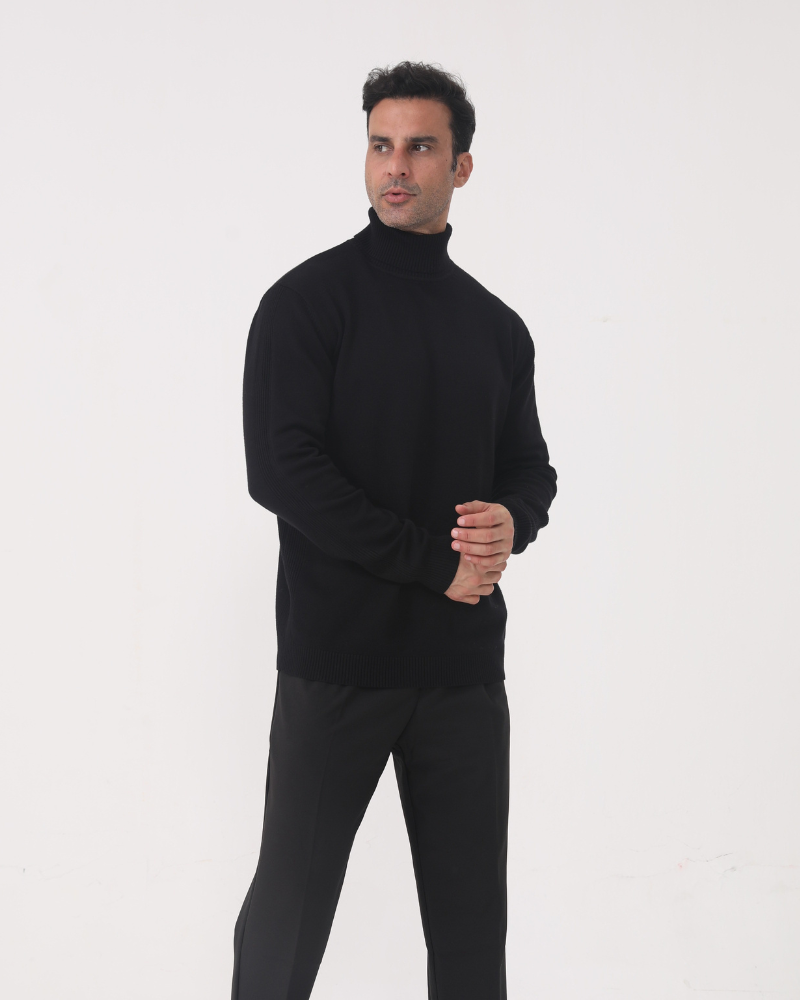 Maglione Uomo Collo Alto Morbido Stile Formale