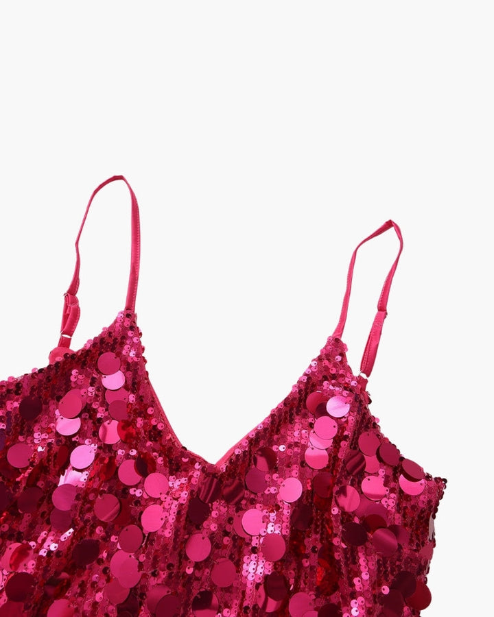 Abito Mini Donna in Paillettes Linea Slip Elegante
