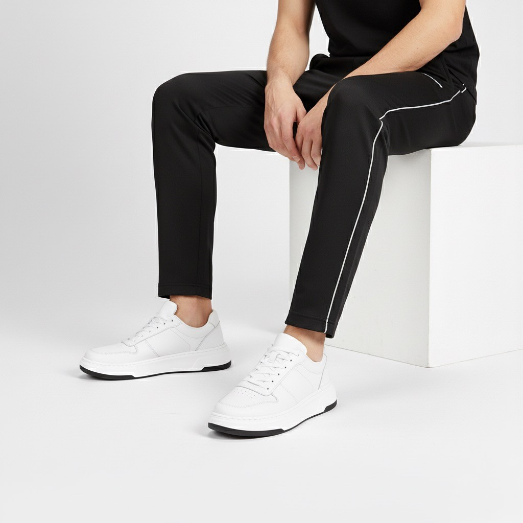 Sneakers Uomo con Rialzo Invisibile Design Minimal Comfort