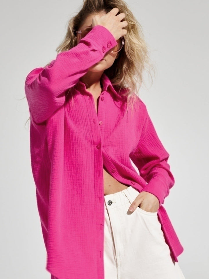 Camicia Donna Cotone Maniche Lunghe Classica