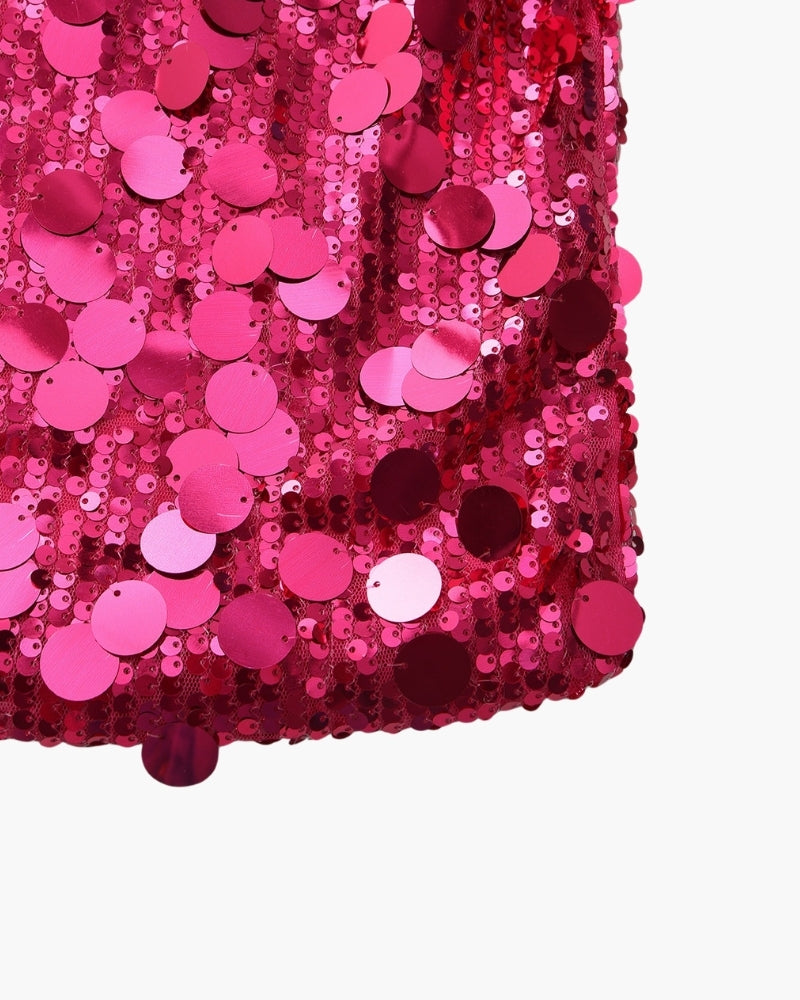 Abito Mini Donna in Paillettes Linea Slip Elegante