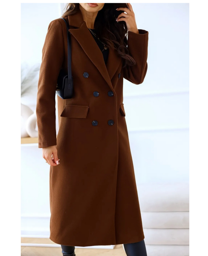 Trench lungo Donna Aderente Tessuto Confortevole Autunno Inverno