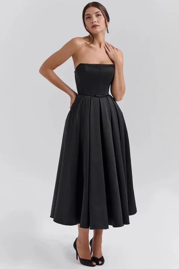 Abito Lungo Donna Stile Elegante Scivolato