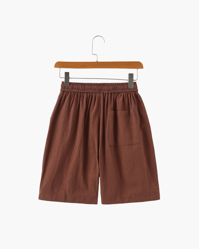 Shorts Uomo in Lino Traspiranti Vita Elastica