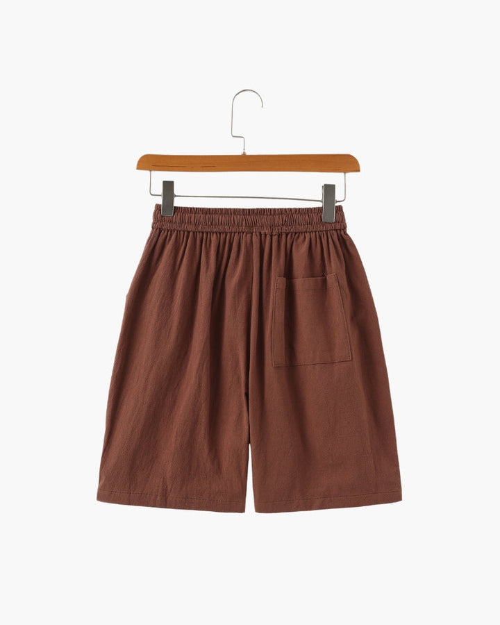 Shorts Uomo in Lino Traspiranti Vita Elastica