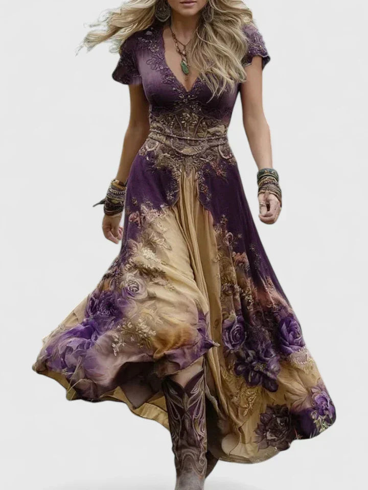 Abito Maxi Donna Elegante Vestibilità Scenica